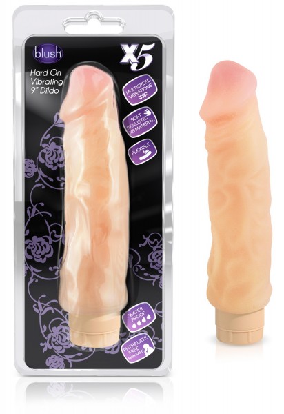 X5 9 Hard On Vib Dildo Natural