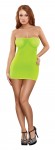 Mesh Tube Dress & G-string Set Lime O/s (black Light)